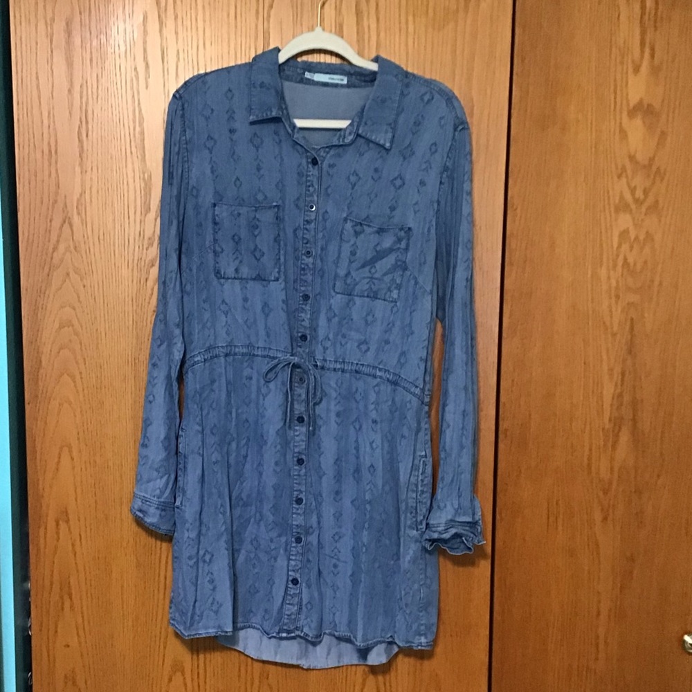 Button up jean dress